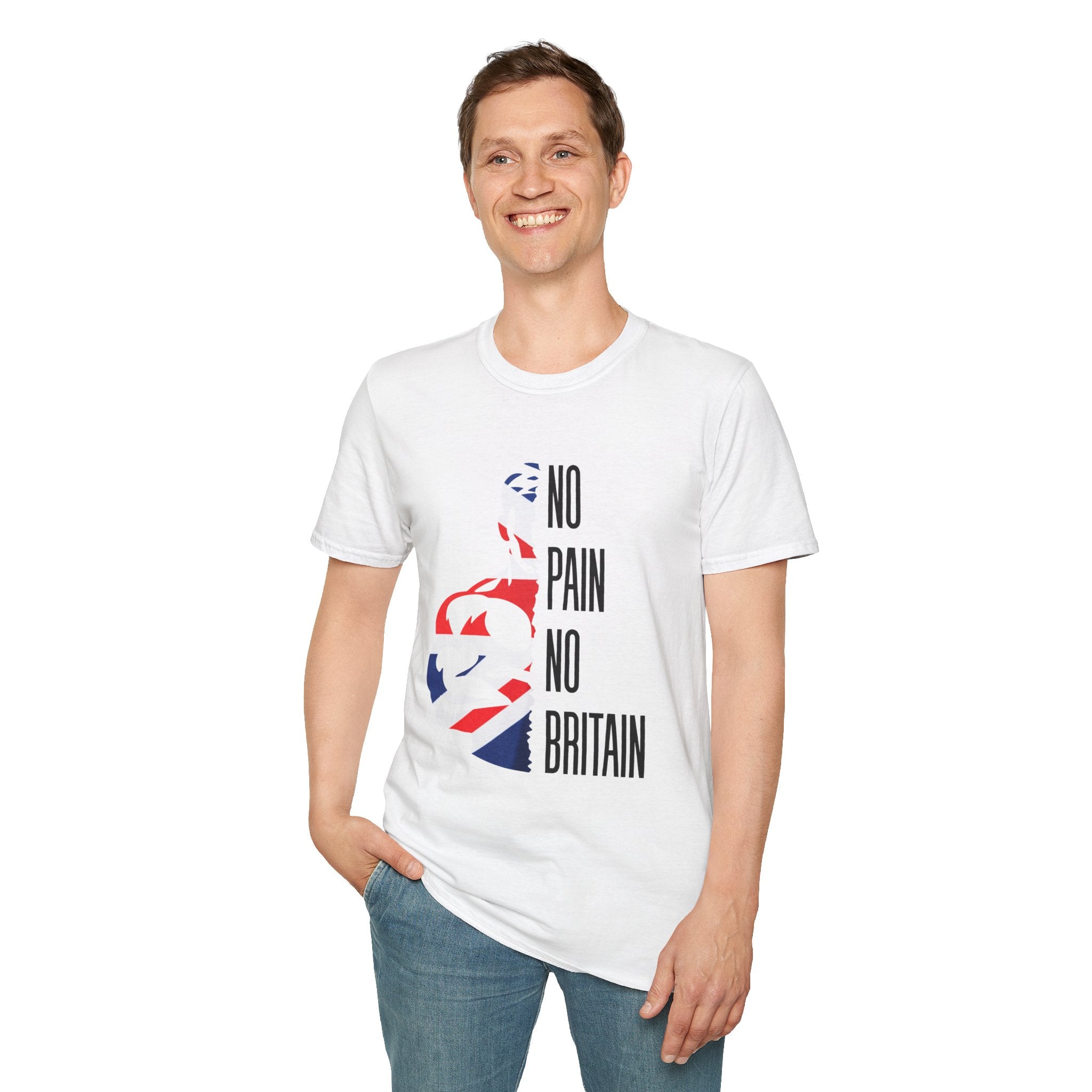 T-Shirt — "No Pain No Britain" British Flag Fitness