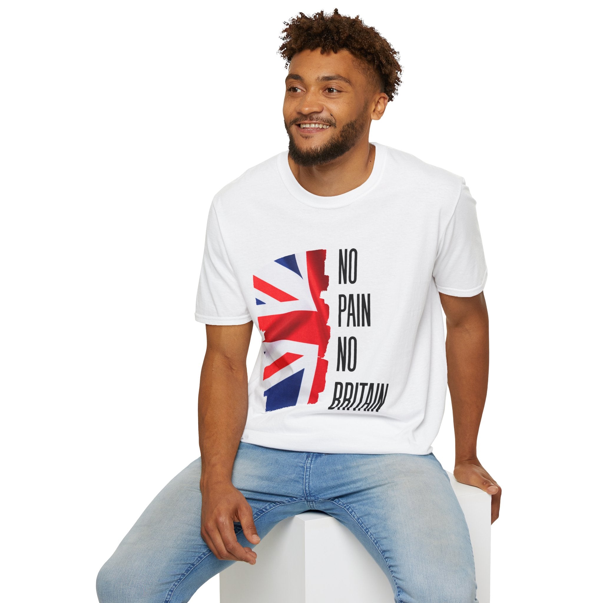 T-Shirt — "No Pain No Britain" Union Jack Graphic