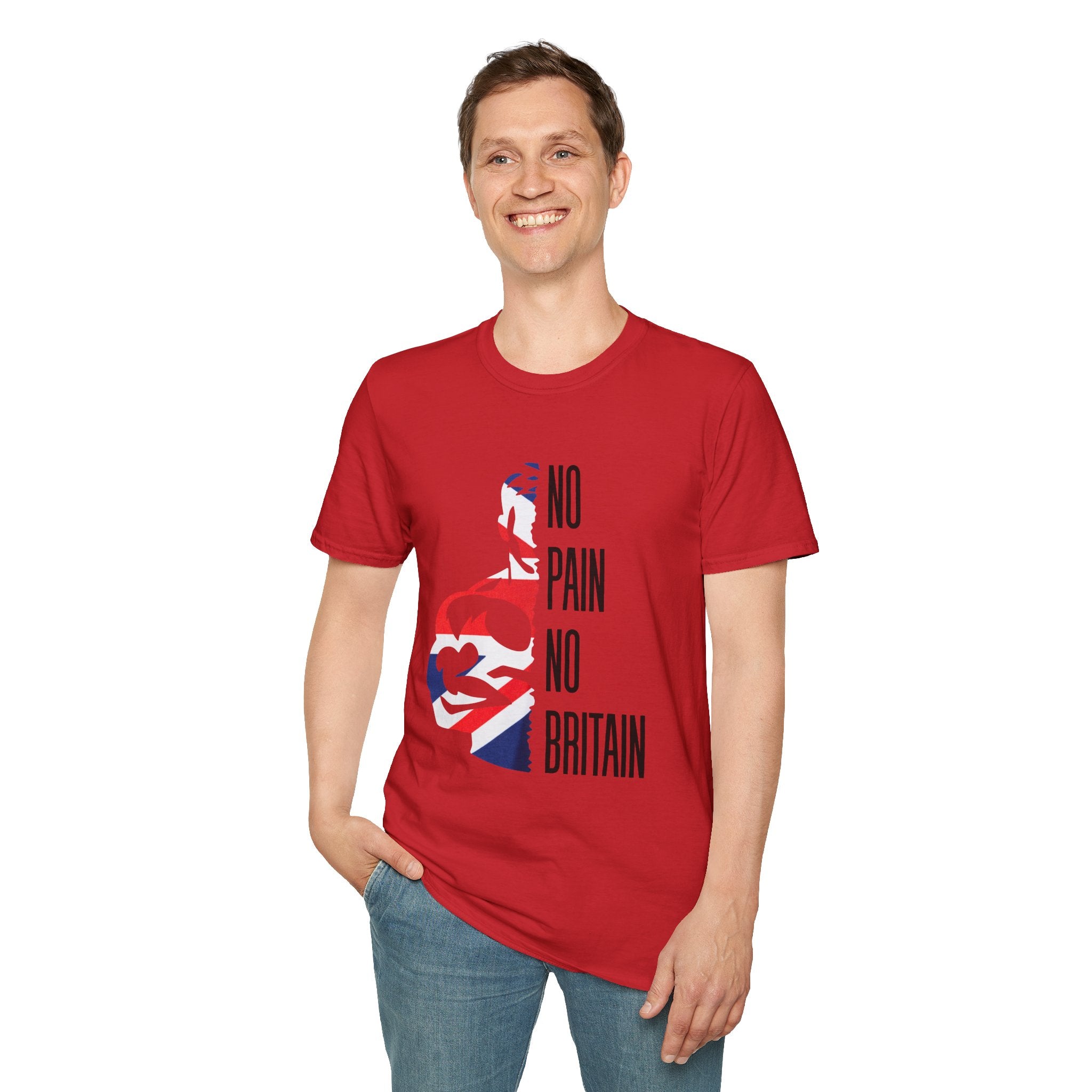 T-Shirt — "No Pain No Britain" British Flag Fitness