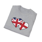 Union Jack & England Heart Flag T-Shirt — British Patriotic Tee