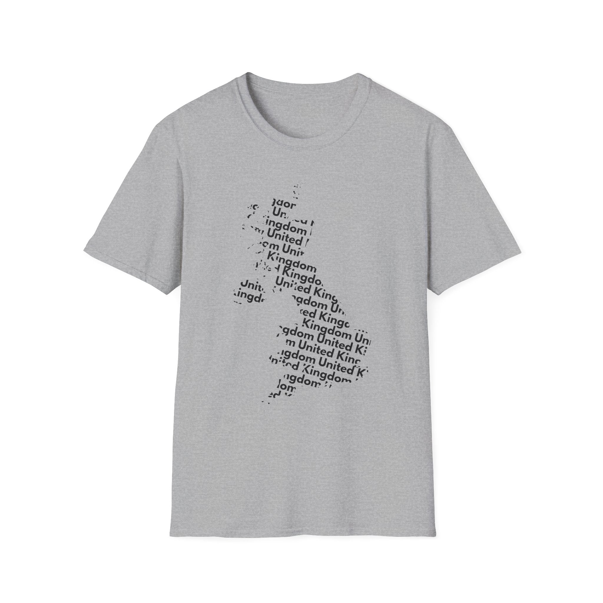 United Kingdom Typography T-Shirt — Minimal British Map Text Design
