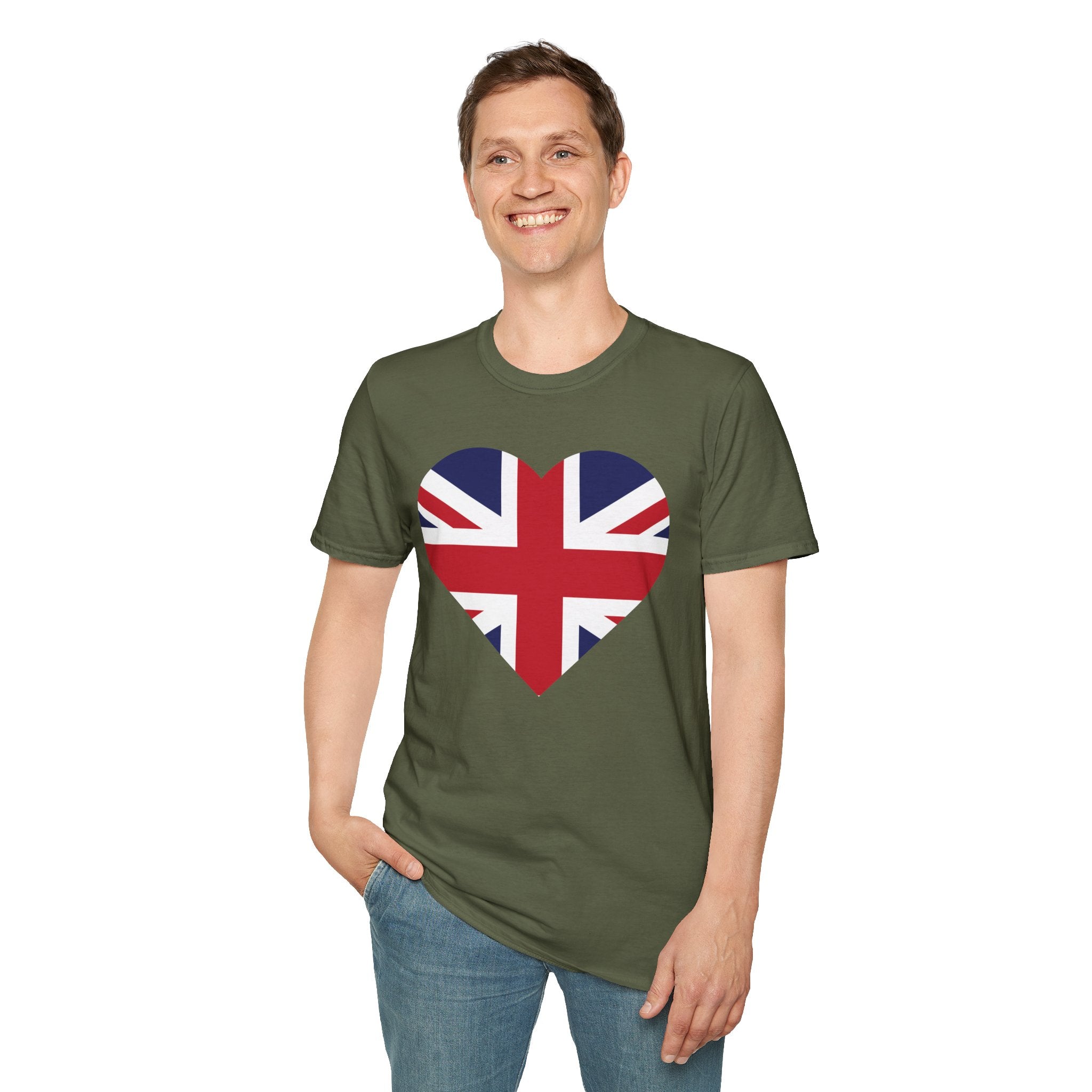 British Heart Flag T-Shirt — Union Jack Heart Patriotic Tee