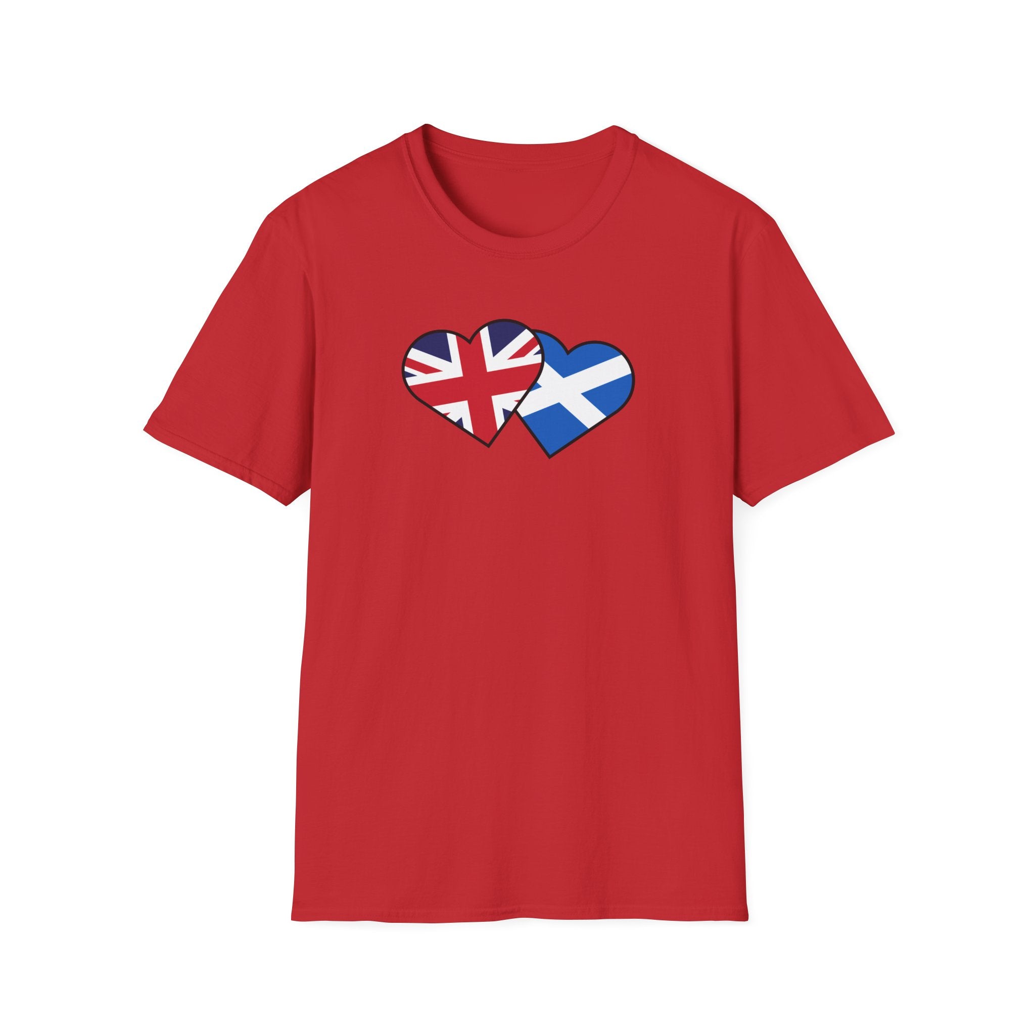 Union Jack & Scottish Flag Heart T-Shirt — British Patriotic Tee