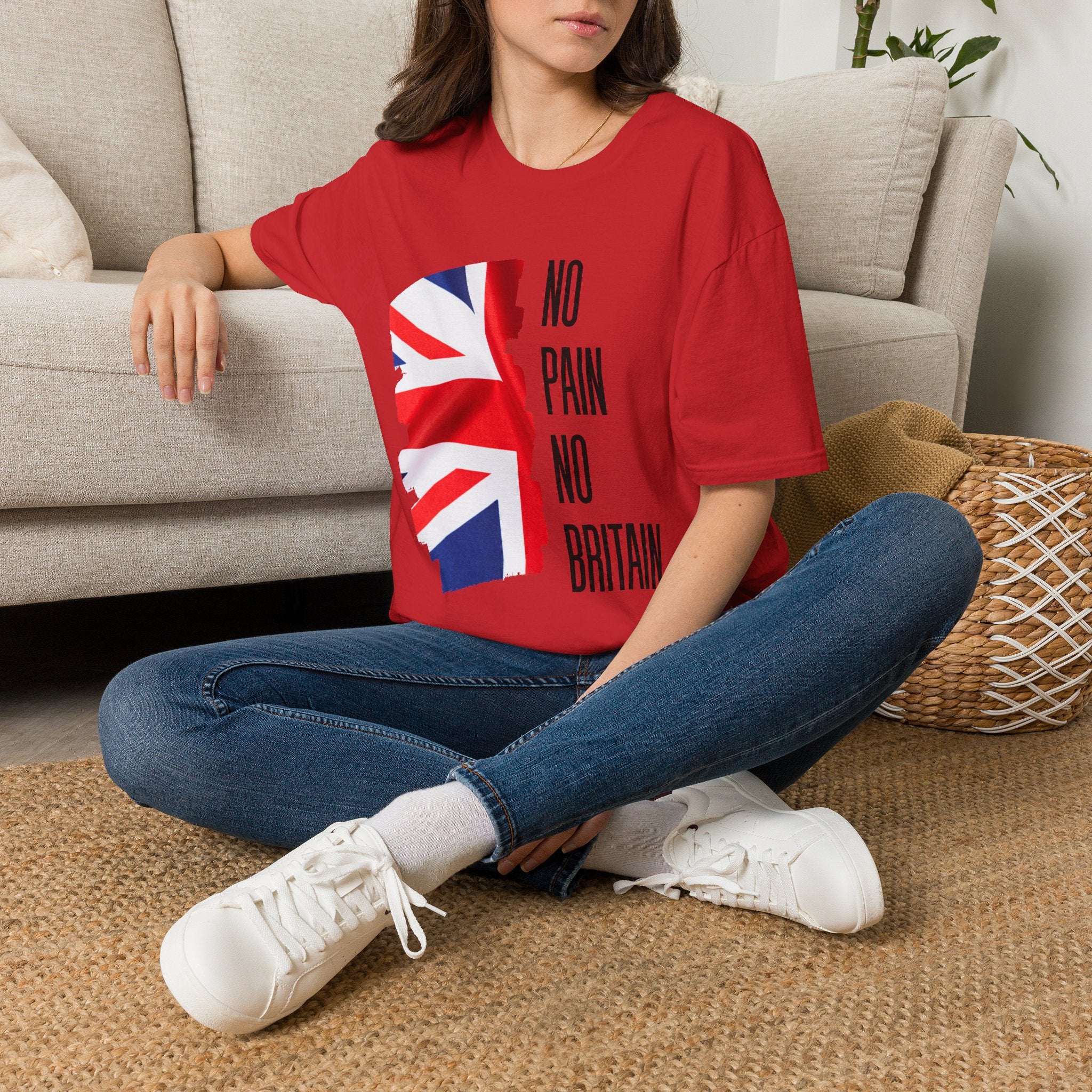 T-Shirt — "No Pain No Britain" Union Jack Graphic