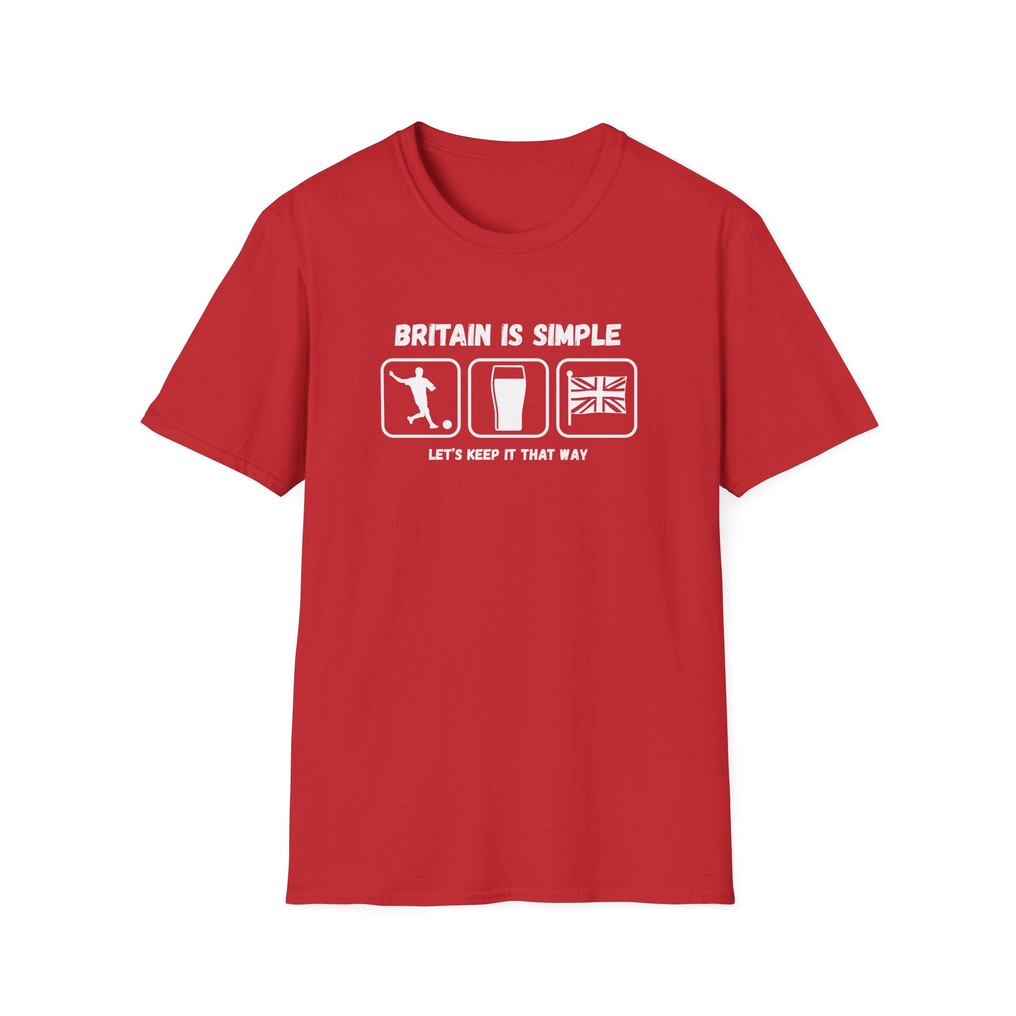 Britain Is Simple — British Humour T-Shirt  T-Shirt (Football, Pint & Union Jack Design)