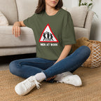 Men at Work Triangle Sign T-Shirt — Funny Beer Drinking Crew Tee - Our Colours