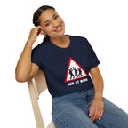 Men at Work Triangle Sign T-Shirt — Funny Beer Drinking Crew Tee - Our Colours