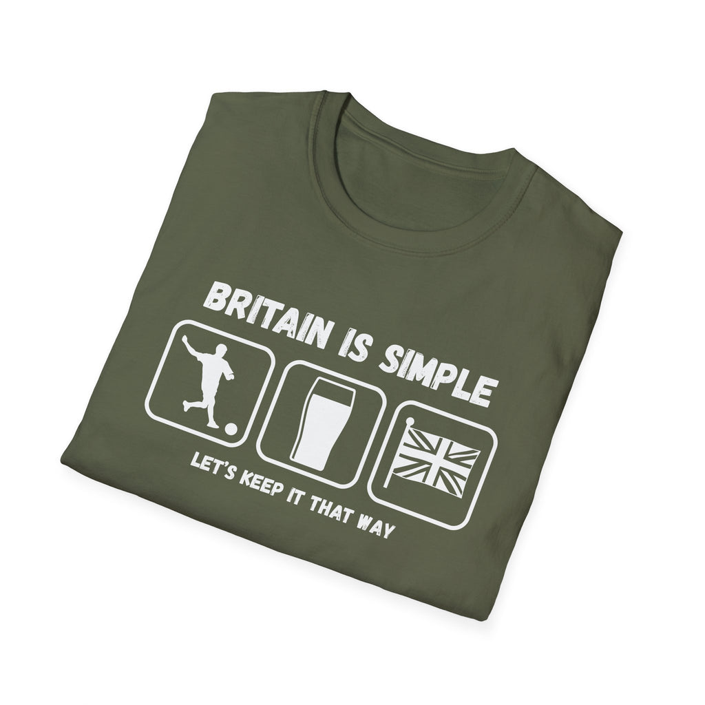 Britain Is Simple — British Humour T-Shirt  T-Shirt (Football, Pint & Union Jack Design)
