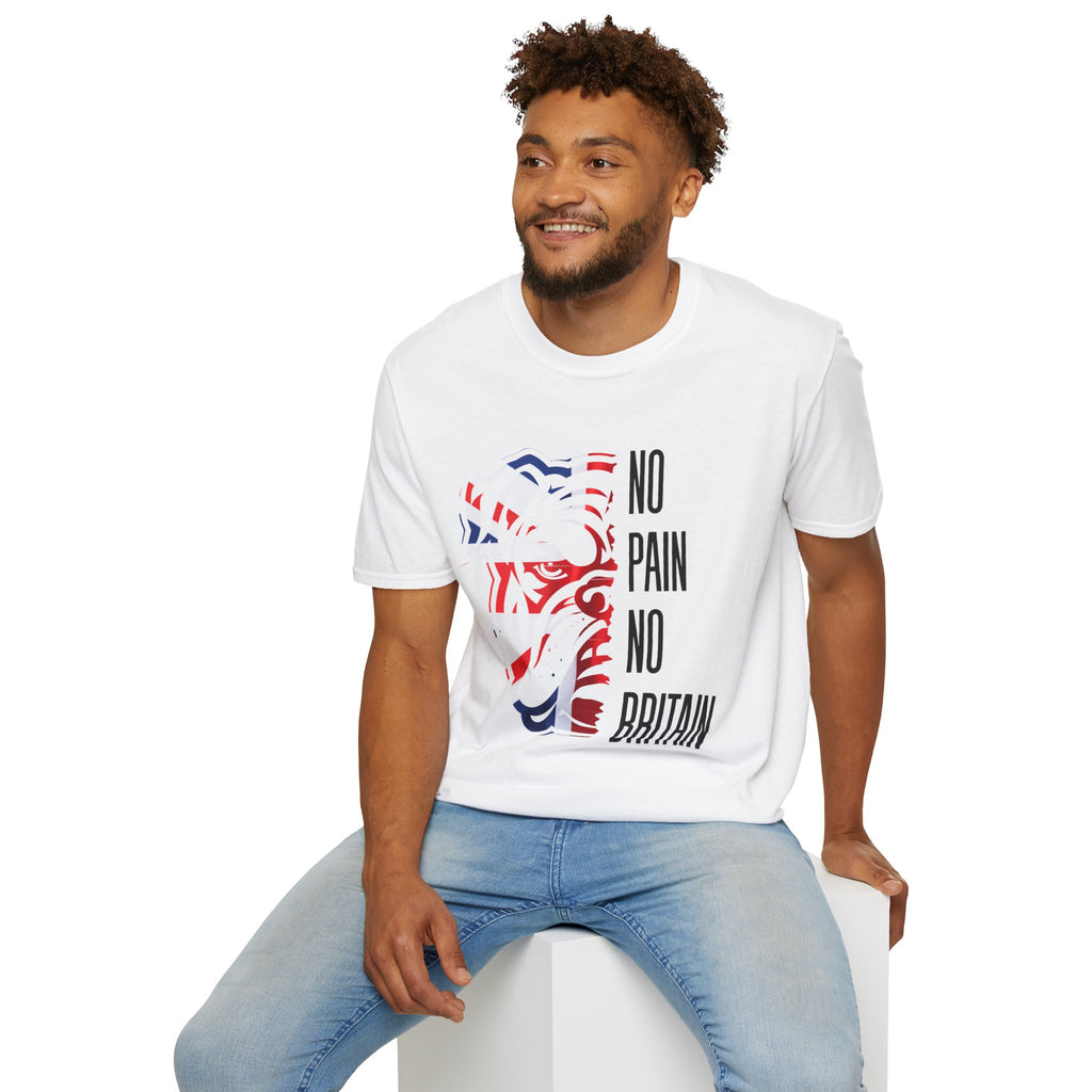 T-Shirt — 'No Pain No Britain' British Flag Bulldog Graphic