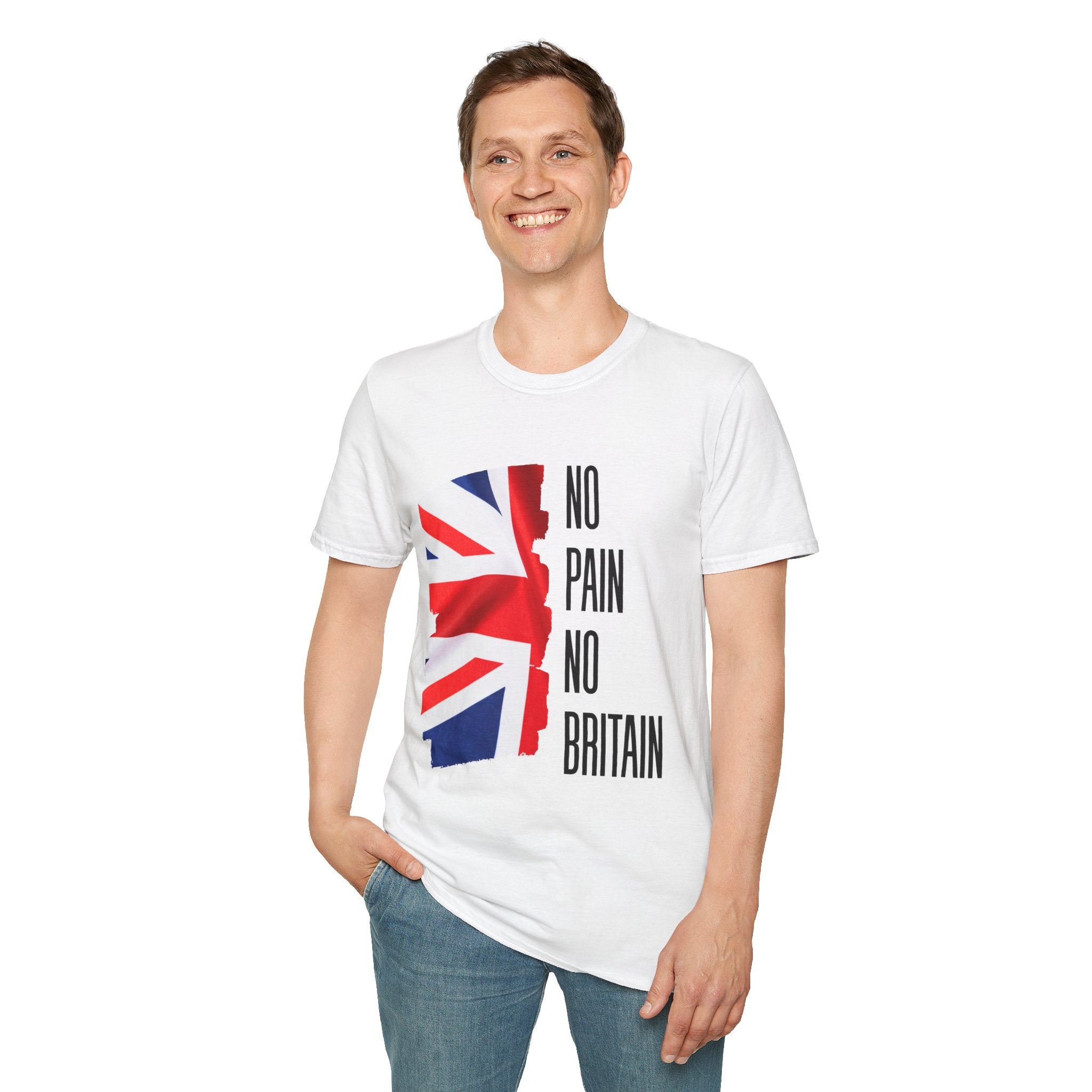 T-Shirt — "No Pain No Britain" Union Jack Graphic