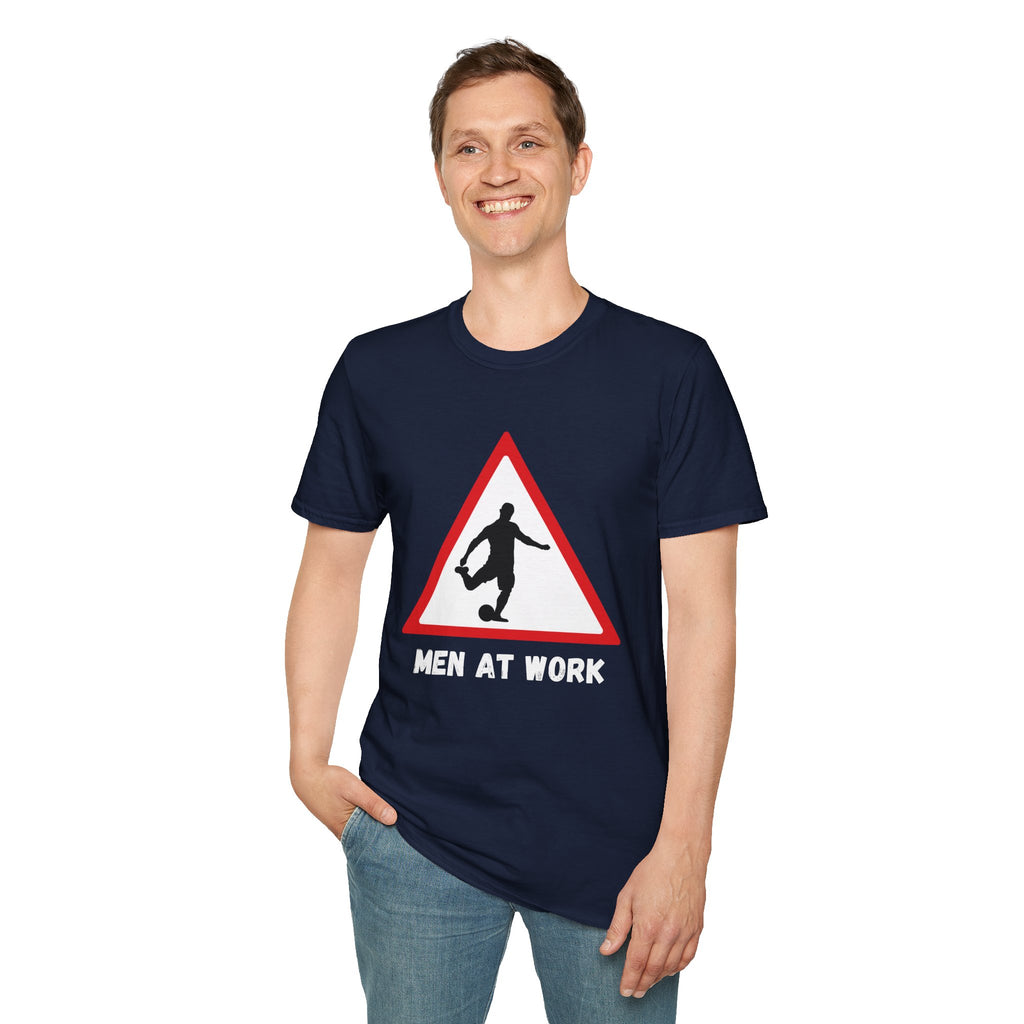 Men at Work Roadside Sign T-Shirt — British Humour T-Shirt