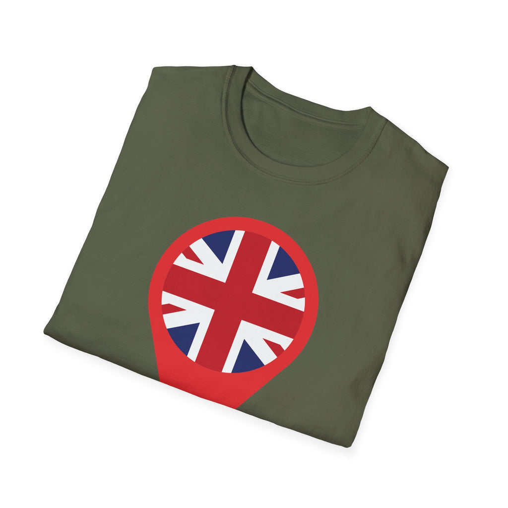 Union Jack Map Pin T-Shirt — British Patriotic Tee