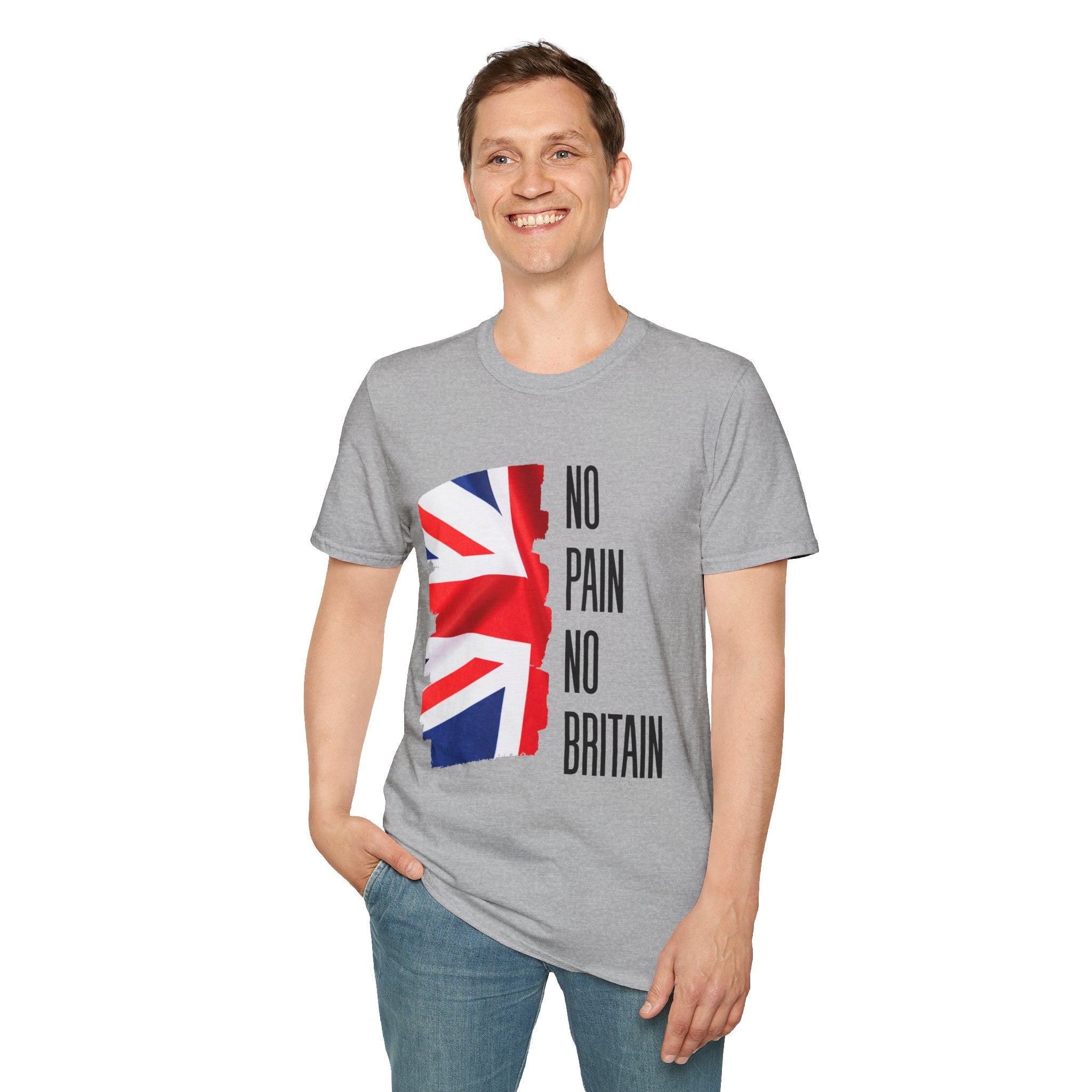 T-Shirt — "No Pain No Britain" Union Jack Graphic