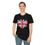 T-Shirt — "In a World Where You Can Be Anything, Be British" Union Jack Heart Tee
