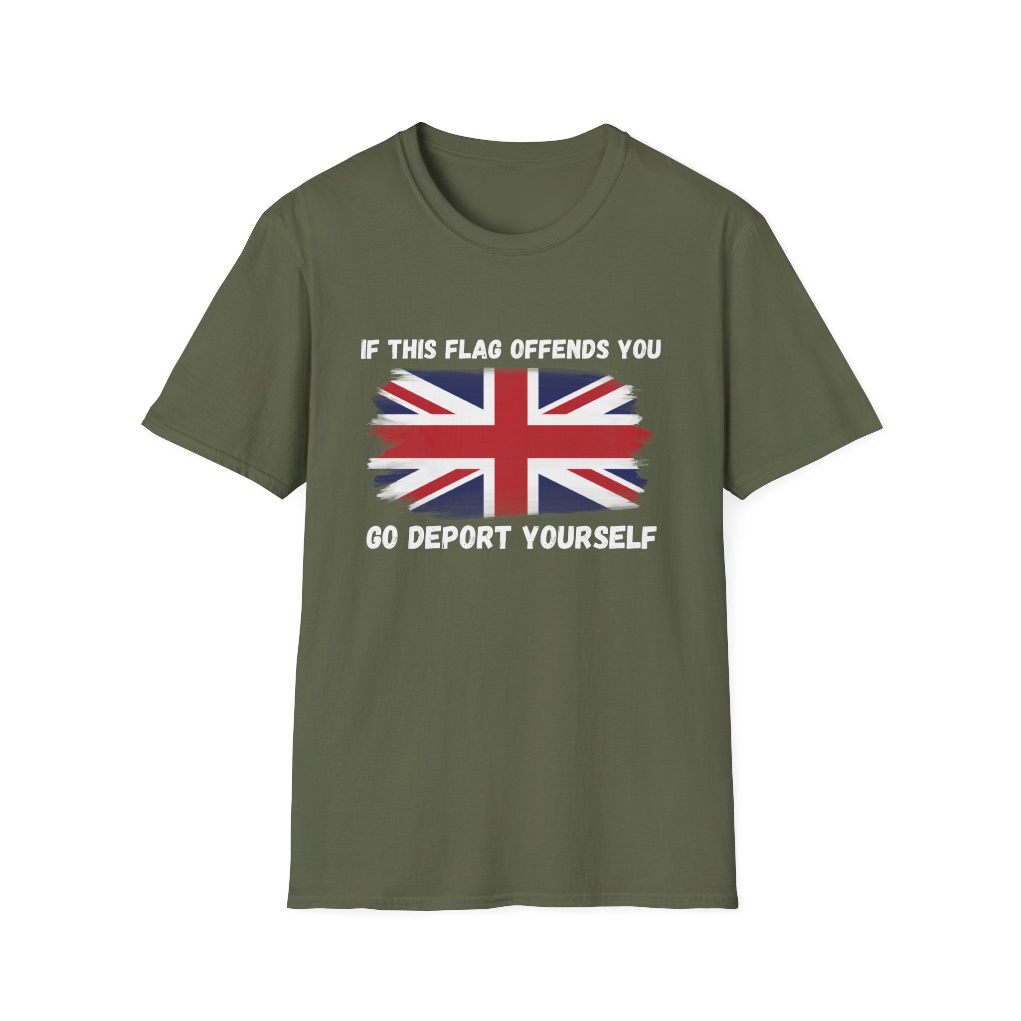 Union Jack Political T-Shirt — "If This Flag Offends You, Go Deport Yourself"
