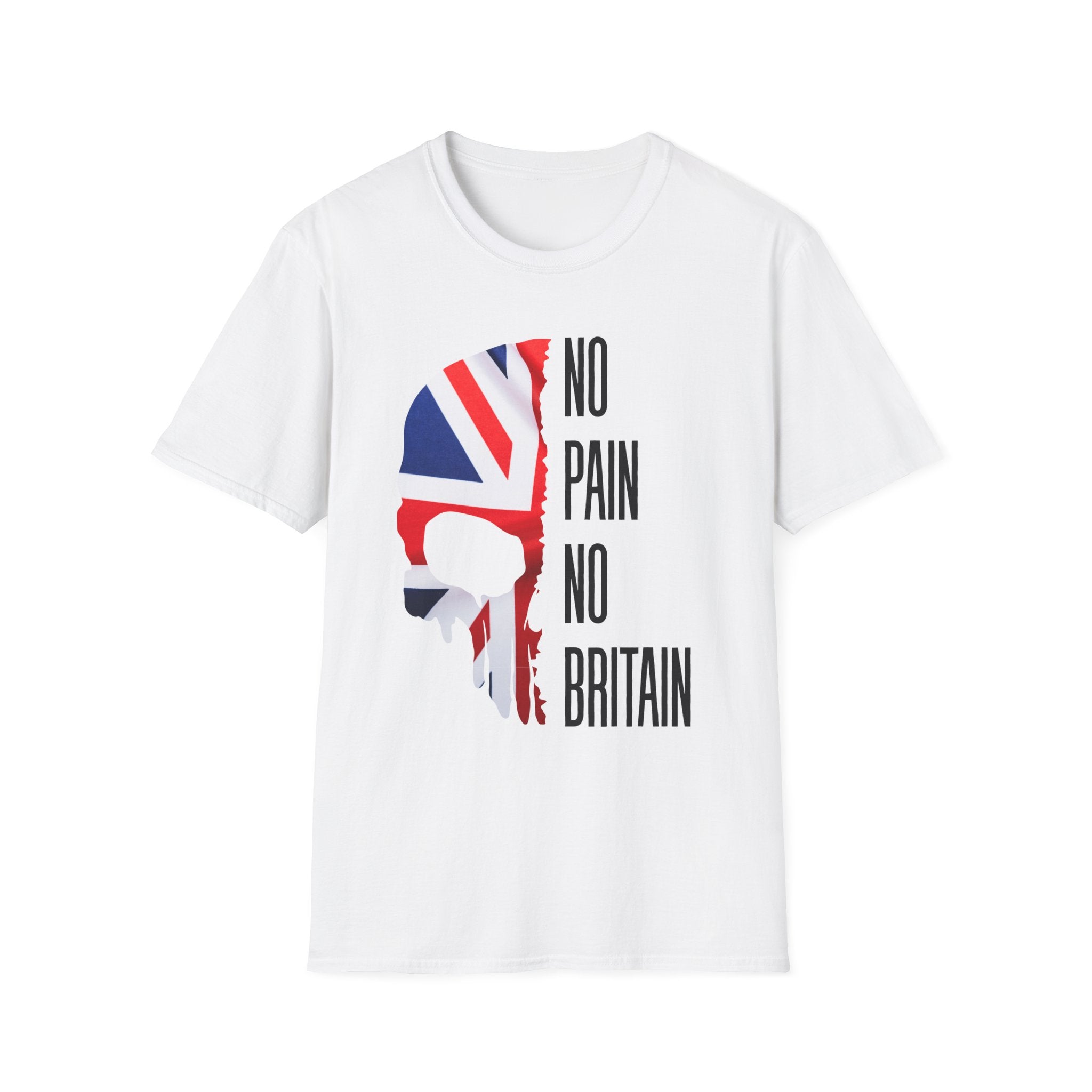 T-Shirt — "No Pain No Britain" Union Jack Skull Graphic Tee