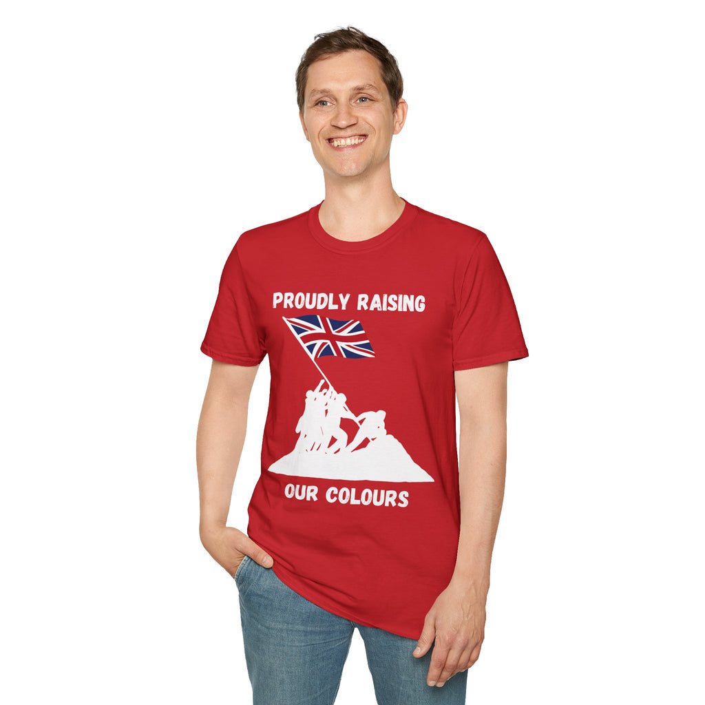 Proudly Raising Our Colours T-Shirt (original) — British Flag Patriotic Tee