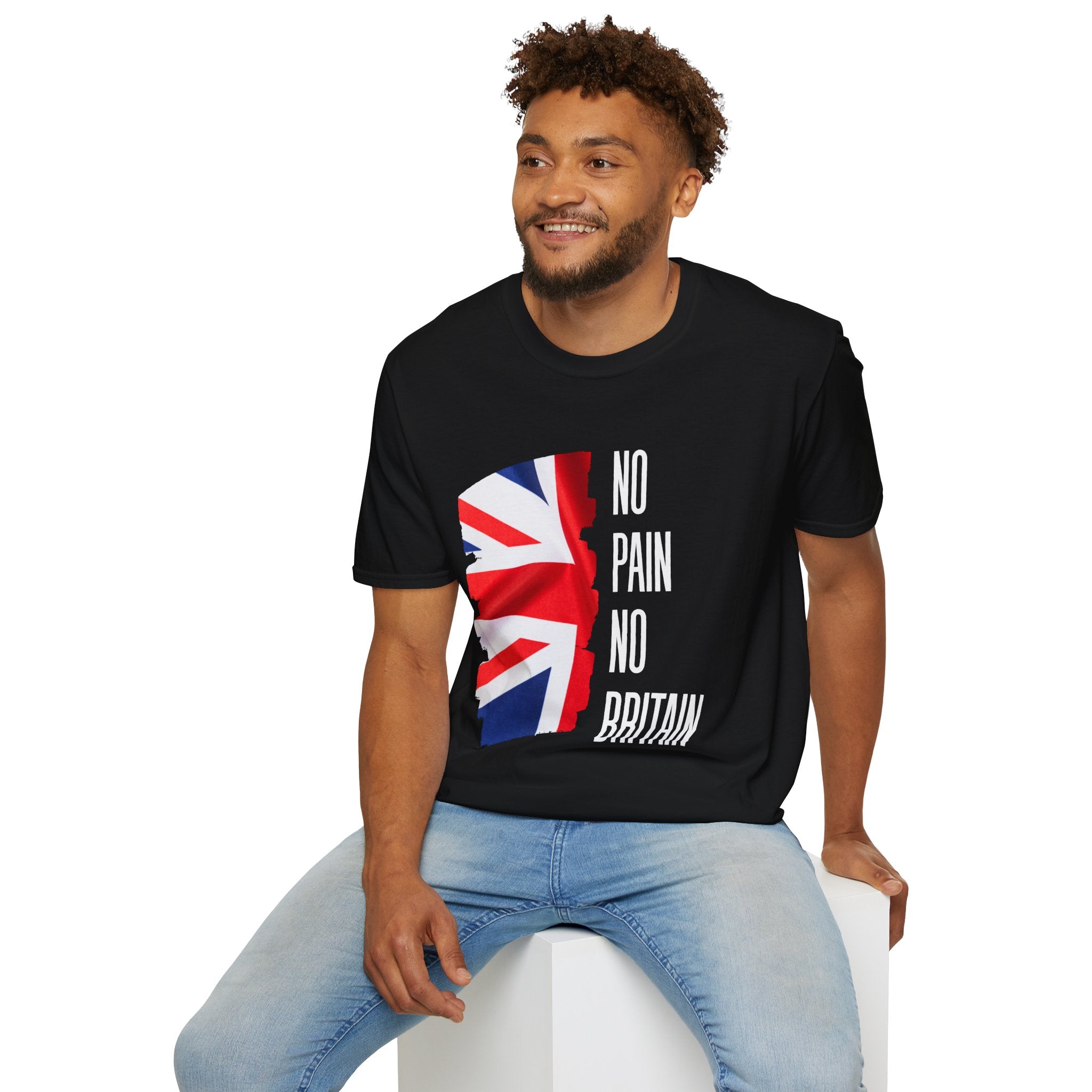 T-Shirt — "No Pain No Britain" Union Jack Graphic