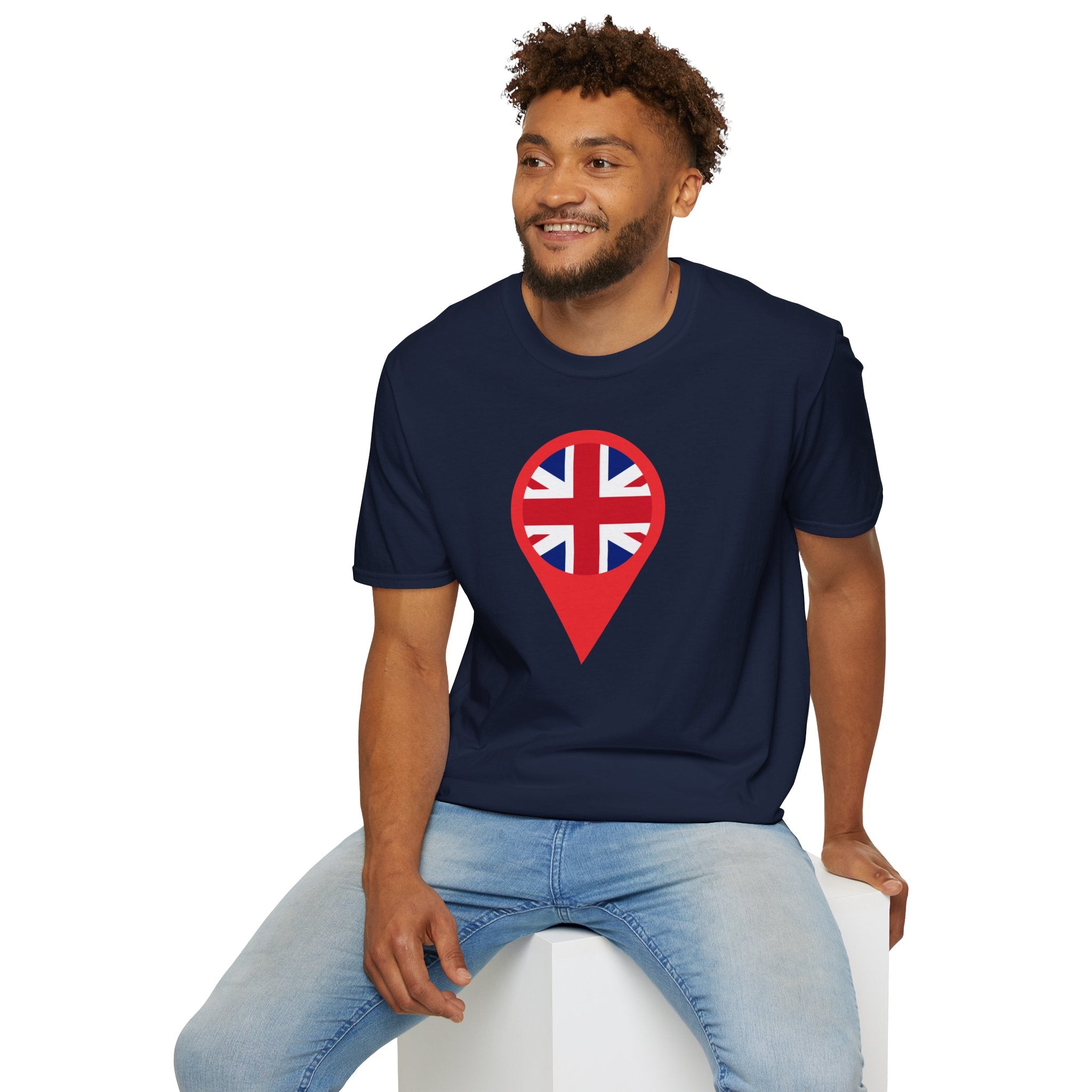 Union Jack Map Pin T-Shirt — British Patriotic Tee