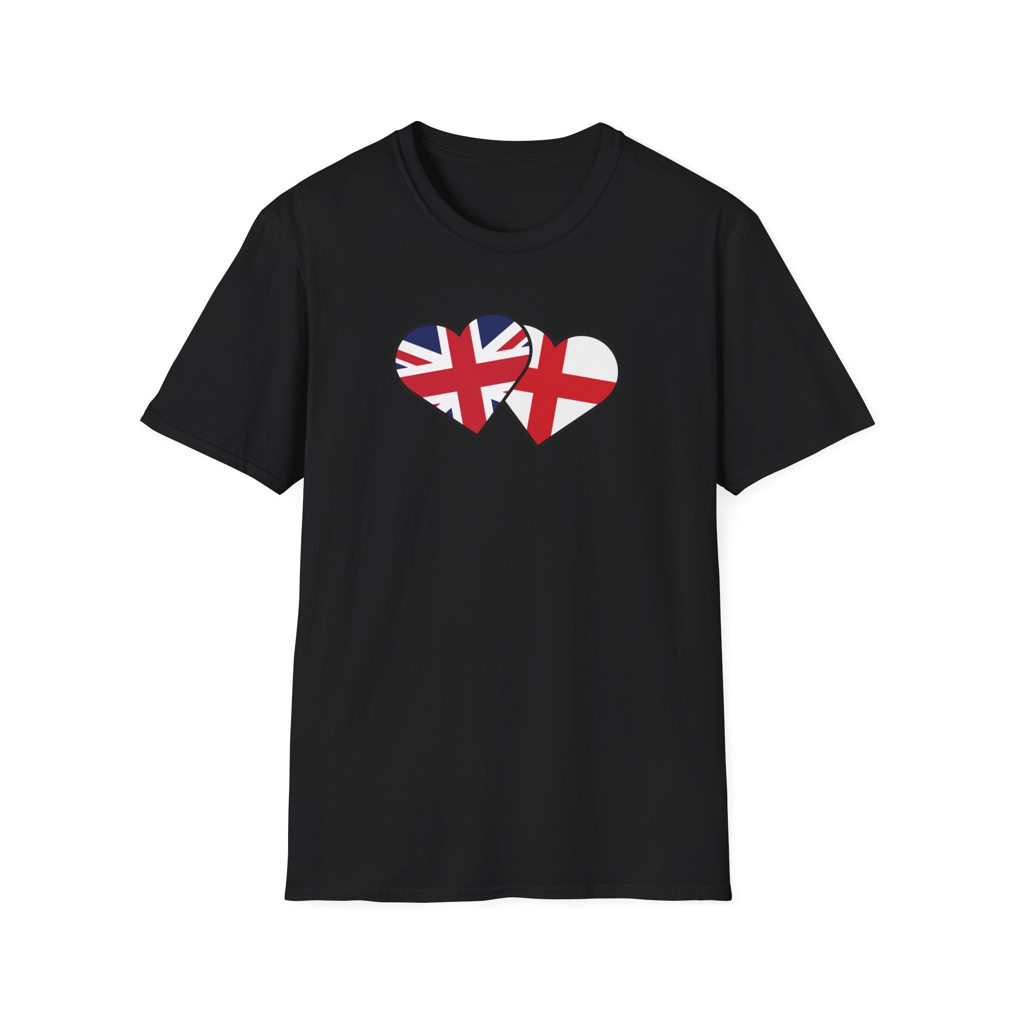 Union Jack & England Heart Flag T-Shirt — British Patriotic Tee