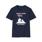 Proudly Raising Our Colours T-Shirt (smaller design) — British Flag Patriotic Tee - Our Colours