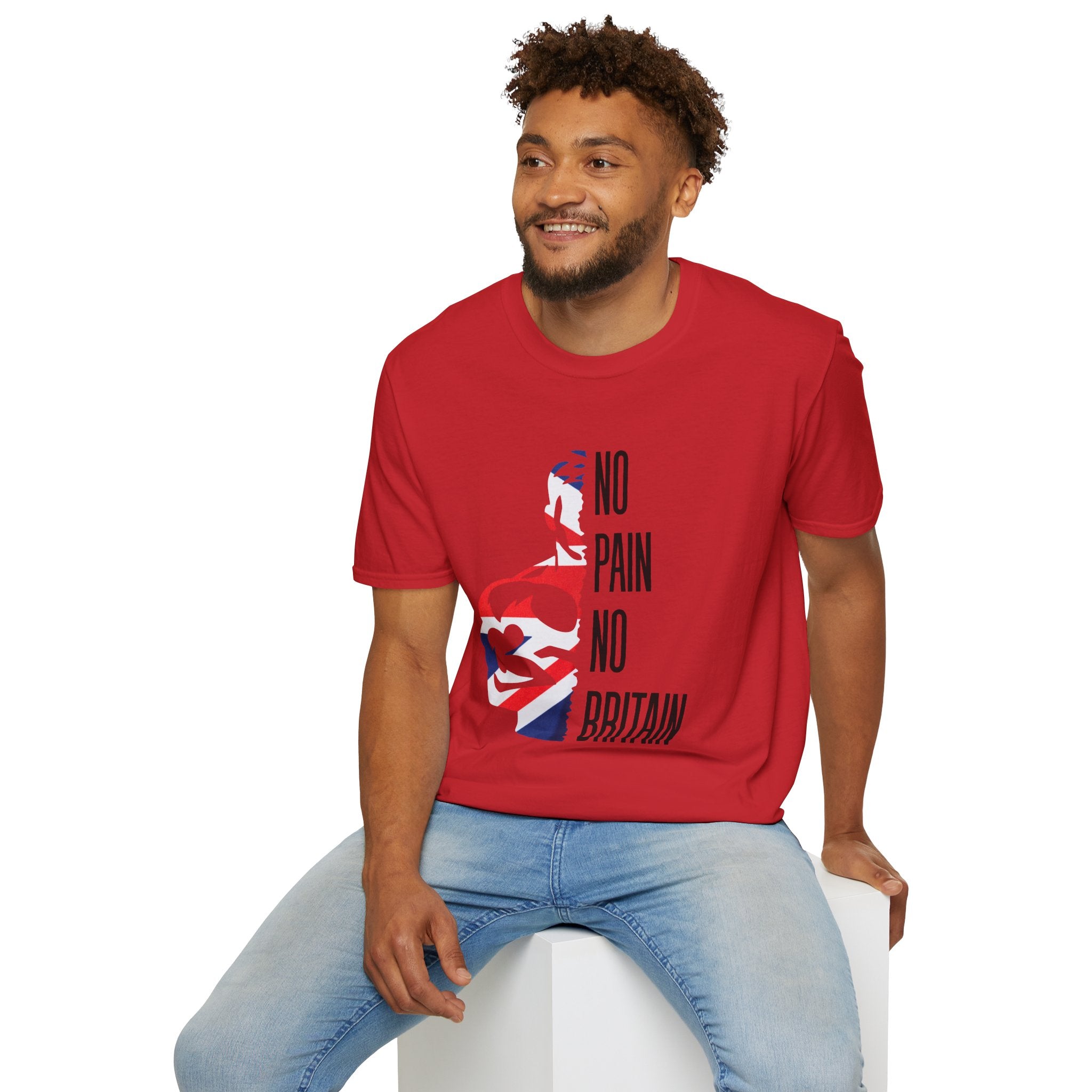 T-Shirt — "No Pain No Britain" British Flag Fitness