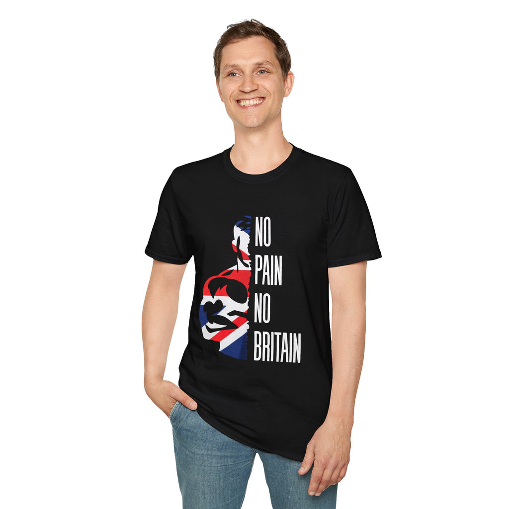 T-Shirt — "No Pain No Britain" British Flag Fitness
