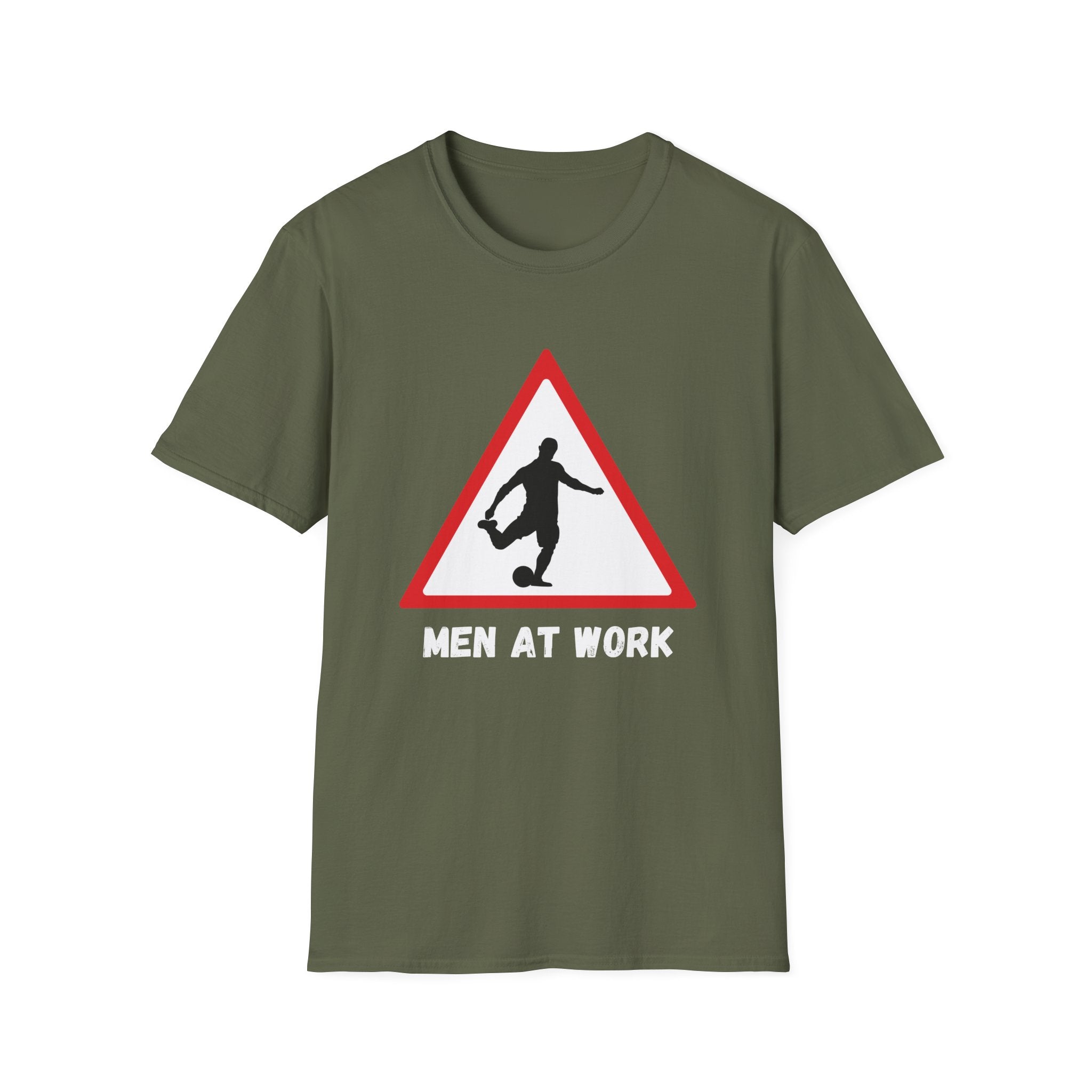 Men at Work Roadside Sign T-Shirt — British Humour T-Shirt