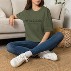 T-Shirt — "be british. And don't change." Minimal Typographic Tee