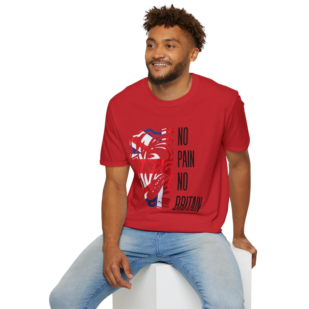 T-Shirt — 'No Pain No Britain' British Flag Bulldog Graphic
