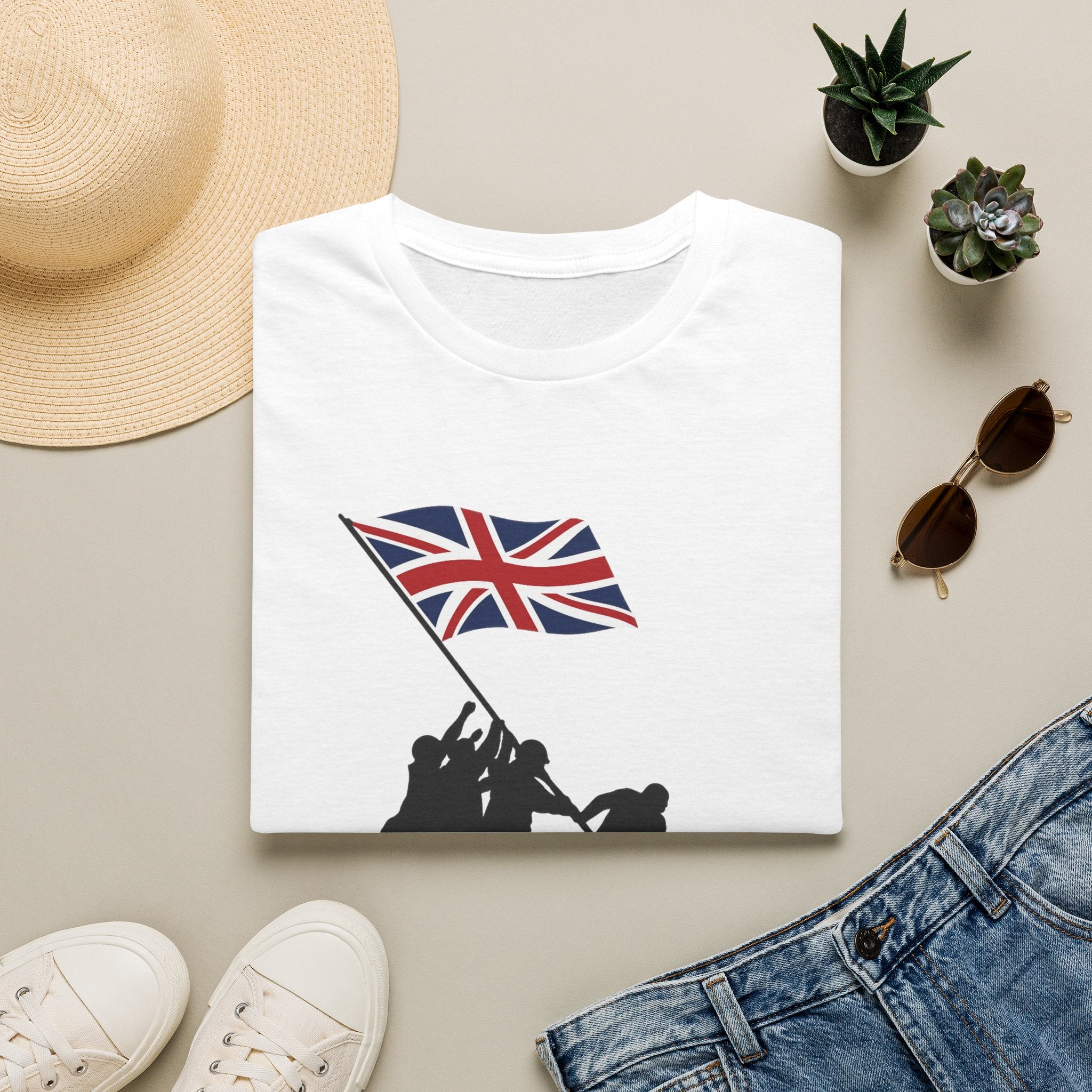 Raising Our Colours T-Shirt (no slogan) — British Flag Patriotic Tee - Our Colours