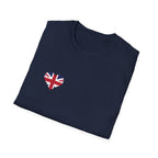 British Heart Flag (small icon) T-Shirt — Union Jack Heart Patriotic Tee