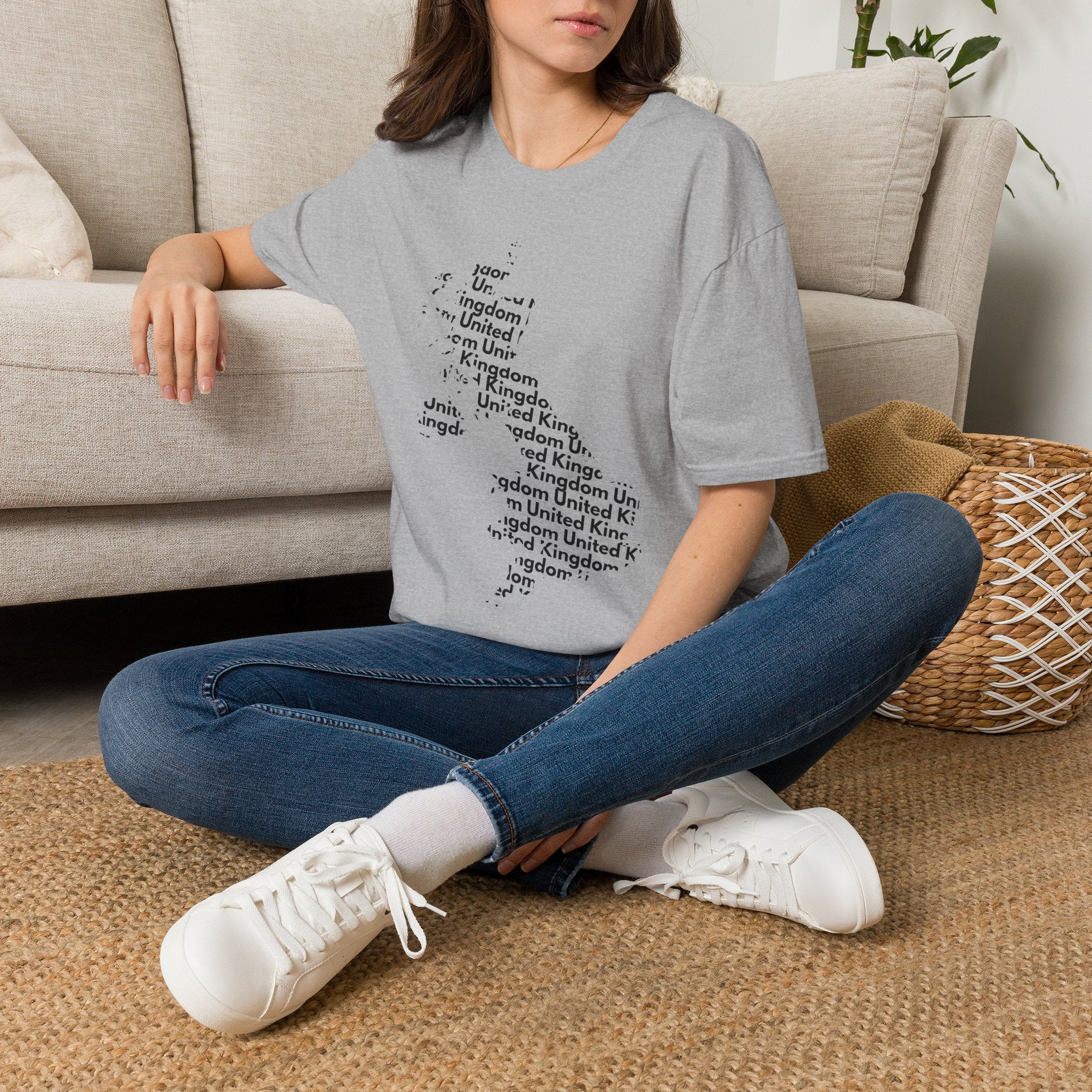 United Kingdom Typography T-Shirt — Minimal British Map Text Design