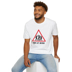Men at Work Triangle Sign T-Shirt — Funny Beer Drinking Crew Tee - Our Colours