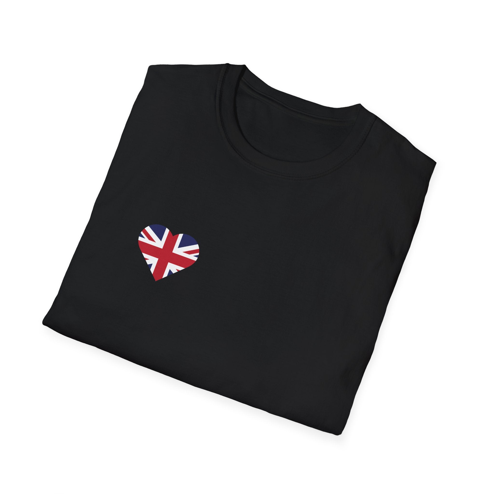 British Heart Flag (small icon) T-Shirt — Union Jack Heart Patriotic Tee