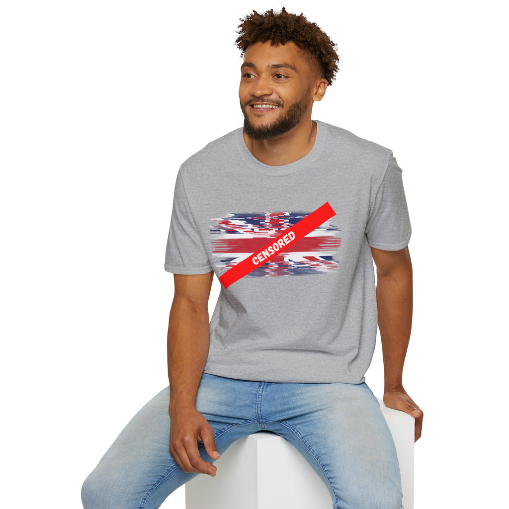 Censored Union Jack T-Shirt — British Political Flag Tee