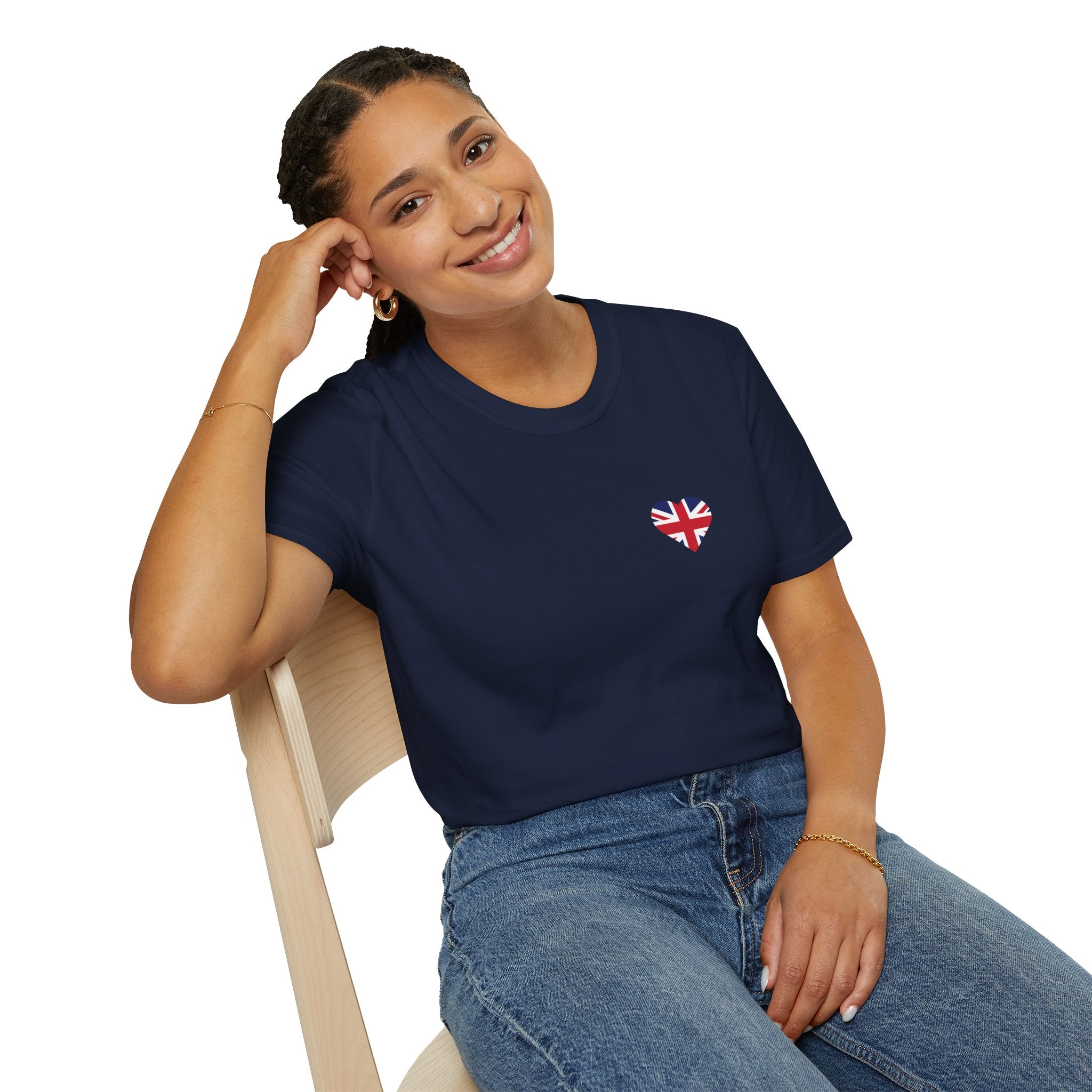 British Heart Flag (small icon) T-Shirt — Union Jack Heart Patriotic Tee