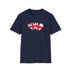 Union Jack & England Heart Flag T-Shirt — British Patriotic Tee