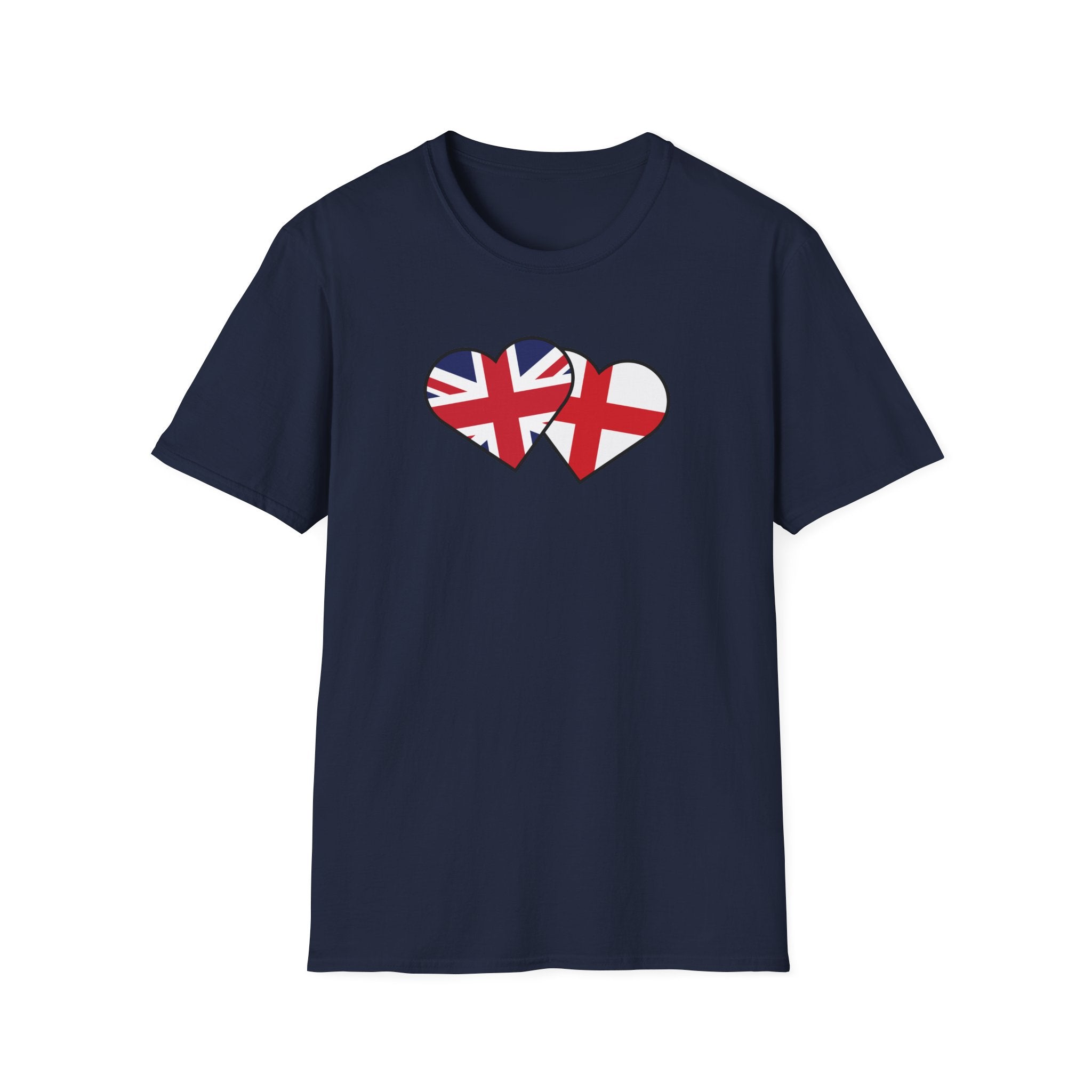 Union Jack & England Heart Flag T-Shirt — British Patriotic Tee