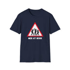 Men at Work Triangle Sign T-Shirt — Funny Beer Drinking Crew Tee - Our Colours