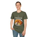 Fish & Chips "My face is up here" British Humour T-Shirt