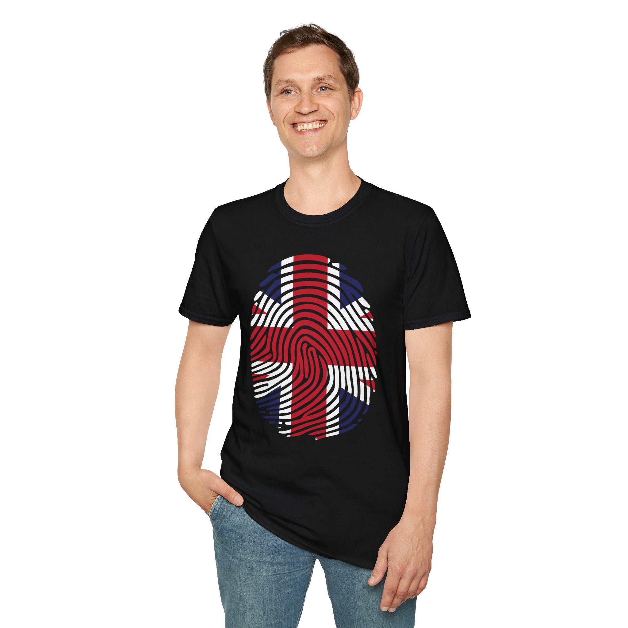 Union Jack Fingerprint British T-Shirt — Patriotic UK Pride Tee