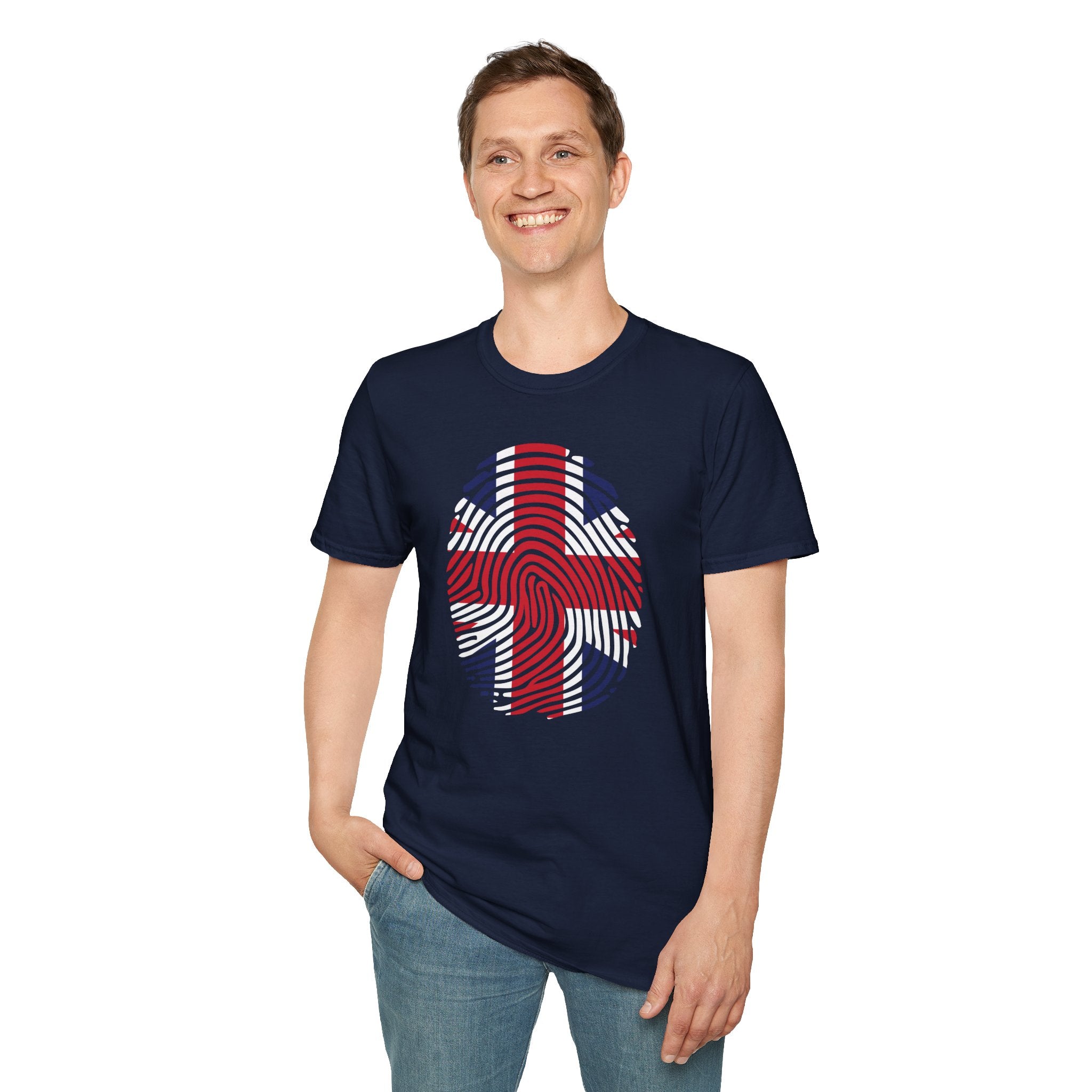 Union Jack Fingerprint British T-Shirt — Patriotic UK Pride Tee