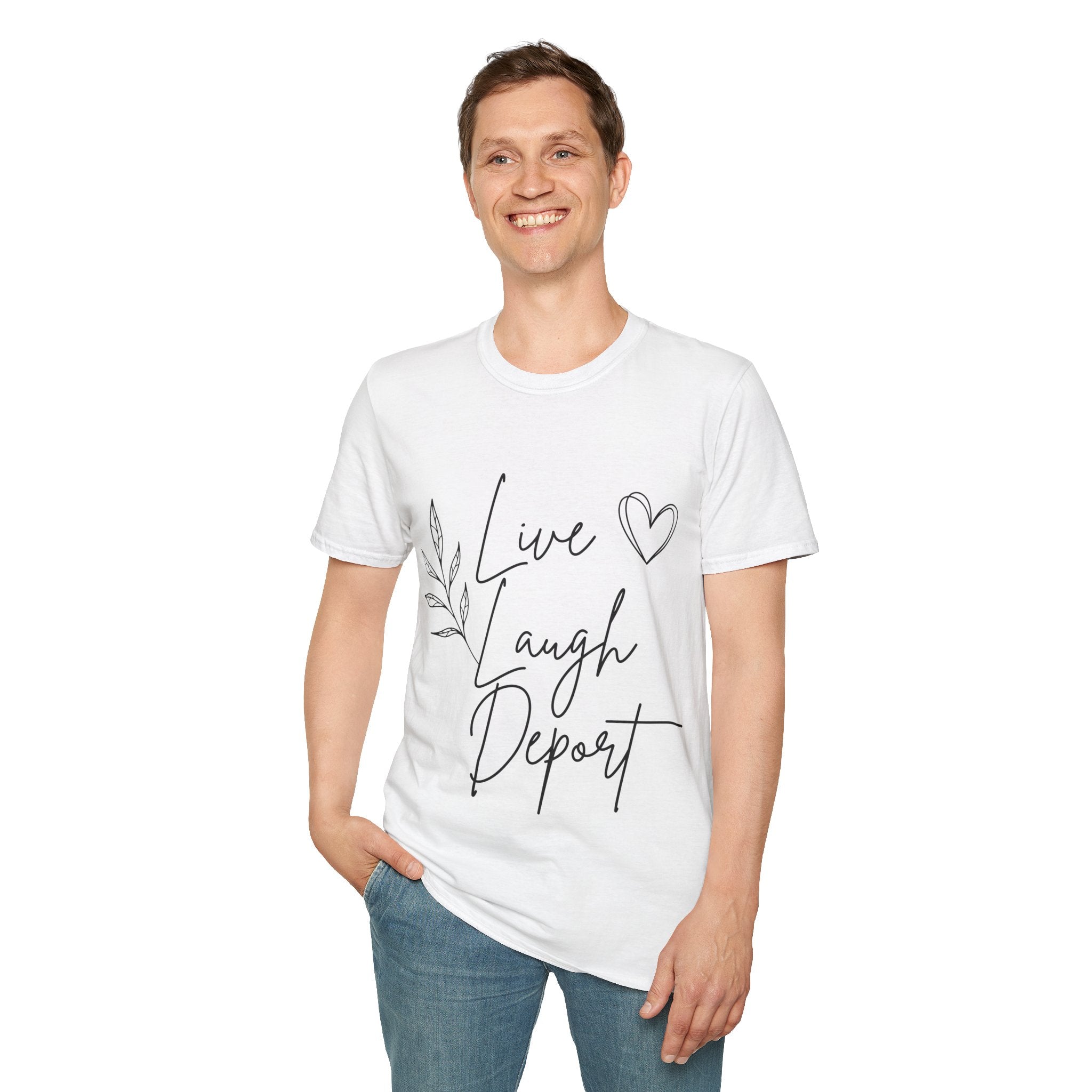Live, Laugh, Deport T-Shirt — Funny British Political Tee (Women’s Style)