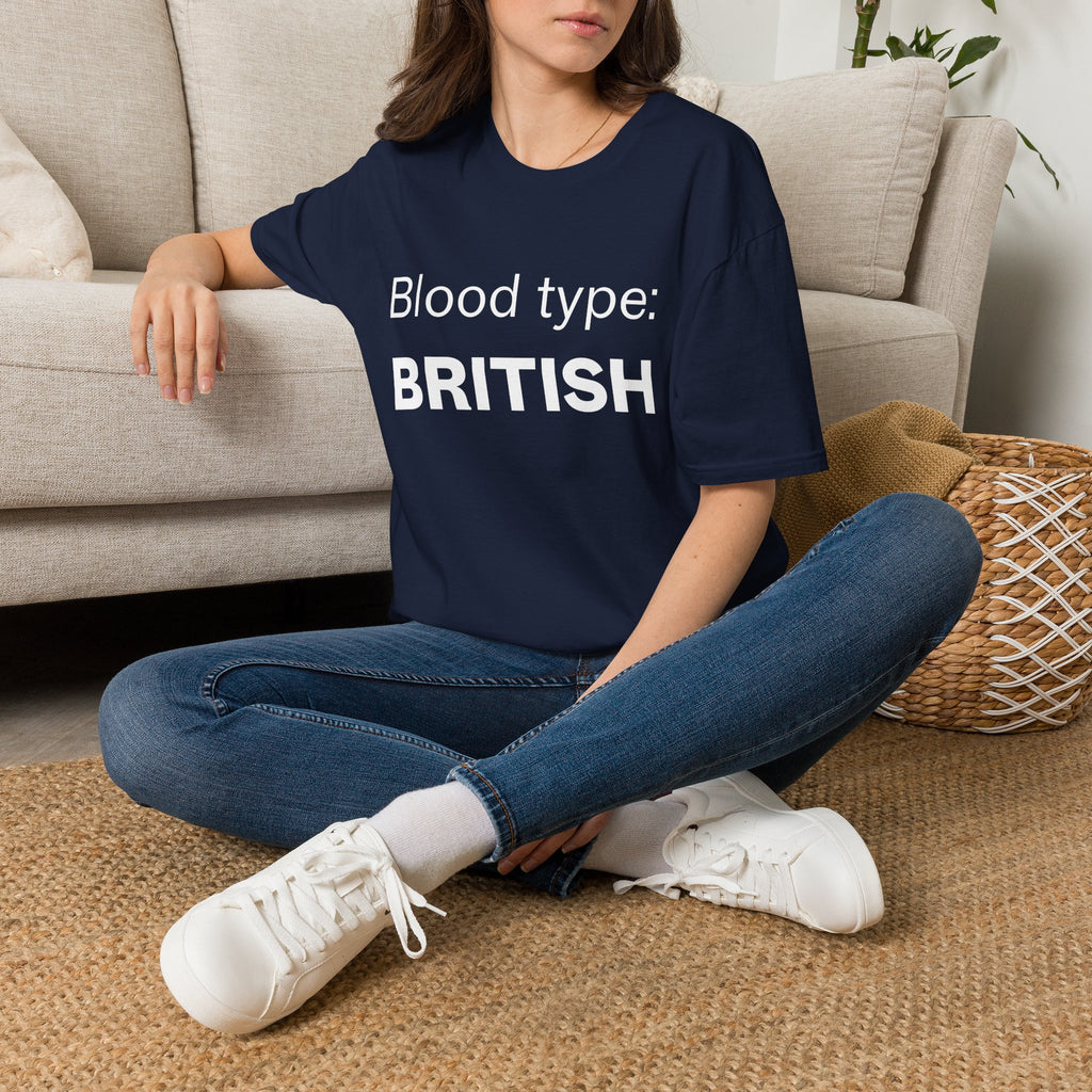 Blood Type: BRITISH T‑Shirt — Funny British Pride Tee