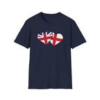 Union Jack & England Heart Flag T-Shirt — British Patriotic Tee