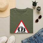 Men at Work Triangle Sign T-Shirt — Funny Beer Drinking Crew Tee - Our Colours