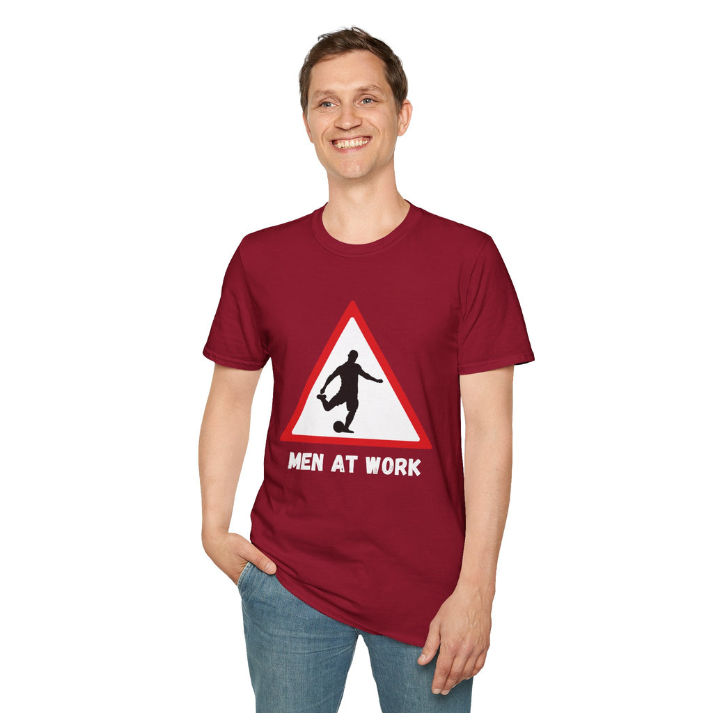 Men at Work Roadside Sign T-Shirt — British Humour T-Shirt