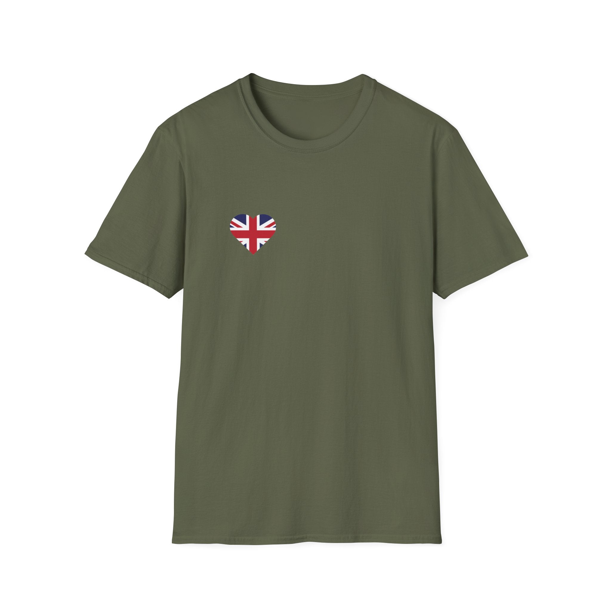 British Heart Flag (small icon) T-Shirt — Union Jack Heart Patriotic Tee