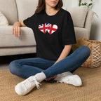 Union Jack & England Heart Flag T-Shirt — British Patriotic Tee